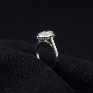 Anillo Solitario de Diamante Ovalado de Lujo de 3.5ct, Oro Blanco de 14k, Certificado IGI, Anillo de Compromiso y Boda Minimalista de Alta Quilates - Product Image 4