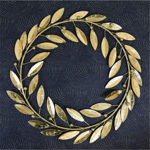 Black Metal Floral Wreath <b>Wall</b> Hanging <b>Decor</b> Antique Bronze <b>Leaf</b> Garland Gothic Rustic Home Entryway <b>Wall</b> Art - Product Image 6