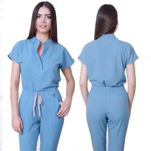 Conjuntos de Uniformes Médicos de Enfermería de Punto de Secado Rápido para Mujer, Manga Corta de Verano, Ropa de Trabajo para Hospital, Venta Caliente - Product Image 2