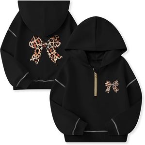 Sweat à capuche doux en molleton français pour enfants, filles et garçons, en coton et élasthanne, pour l'hiver, avec fermeture éclair quart de tour, pour bébés et jeunes enfants, idéal pour l'extérieur - Product Image 1