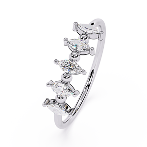 Bague de fiançailles en platine avec diamant taille marquise, classique pour femme, diamants naturels certifiés GIA - Product Image 2