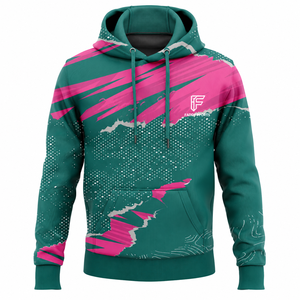 Sweat-shirt de sport pour homme de haute qualité avec impression par sublimation personnalisée, respirant, pull-over d'entraînement, sweat-shirt athlétique, bleu turquoise rose, streetwear - Product Image 1