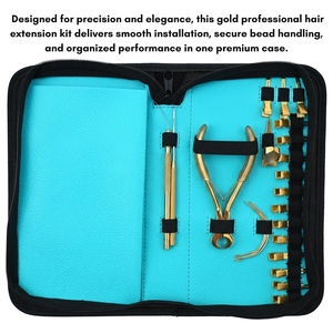 Kit d'outils d'installation d'extensions capillaires : Pince à micro-anneaux, Aiguille à boucles, Séparateur de cheveux, Outil de pose de bandes adhésives, Pinces de sectionnement - Product Image 5