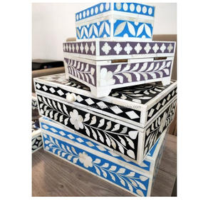 Caja de incrustaciones de hueso para el hogar, caja de regalo de lujo hecha a mano India para almacenamiento, caja de Joyería Moderna, accesorios al mejor diseño - Product Image 3