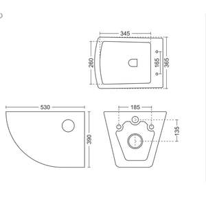 WC suspendu mural de luxe moderne en forme de Vegas, 530x365x390mm, en céramique, pour salle de bain commerciale - Product Image 6