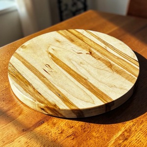 Wood Double Tier <b>Rotating</b> Tray Smooth-Spin Lazy Susan for Tabletop Spice Serving - Product Image 6