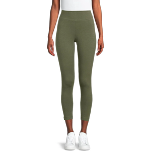 Service OEM - Leggings pour femmes à taille haute, couleur unie, longueur intégrale, extensibles, tricotés, pour le yoga et la gym, couleur rouge - Product Image 3