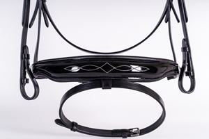 Top vente fantaisie cousu Western cheval bride doux rembourré équipement d'équitation brevet en acier inoxydable boucles muserolle sourcils - Product Image 3