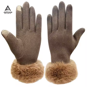Guantes de Invierno de Terciopelo para Mujer AIFRAN, Guantes Térmicos con Forro Polar, Resistentes al Viento, con Pantalla Táctil, Logotipo Personalizado, Venta al Por Mayor - Product Image 1