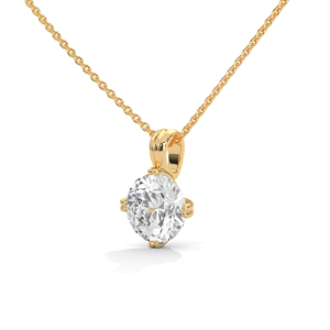 จี้เพชรเพาะเลี้ยงทรงกลม รับรองโดย GIA พร้อมสร้อยคอทอง 18K ชุบทอง สำหรับผู้หญิง ของขวัญสำหรับงานปาร์ตี้ - Product Image 2