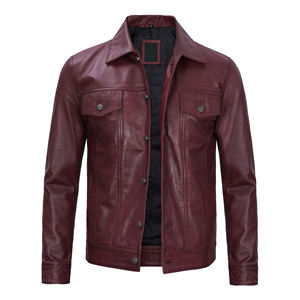 Chaqueta de Cuero para Motociclista Brando para Hombre, Diseño Clásico con Cierre Cruzado, Cuero Genuino, Prendas de Motociclista Duraderas, Venta al Por Mayor - Product Image 4