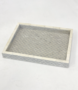 Nouvelle arrivée : Plateau décoratif en os incrusté coloré avec poignée, prix de gros usine - Product Image 2