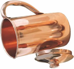 Ensemble de carafes en cuivre, alternative haut de gamme aux articles en acier pour servir l'eau, ensemble métallique avec verres, durable et réutilisable. - Product Image 1