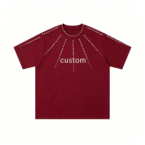 Custom Printed Oversized <b>Men's</b> T-Shirt Red Short Sleeve O-Neck Casual Jersey Cotton Style High Quality <b>Men's</b> t-Shirts - Product Image 2