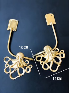 Sujetador de cortina con diseño de pulpo, temática oceánica, decorativo, para decoración del hogar con inspiración playera y habitación infantil - Product Image 3