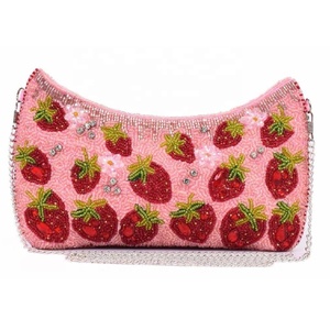 Hot Selling Chevron Glass Beaded Clutch for Women Elegant Handmade Evening Bag Stylish Designer Handbag For Party & Wedding - Product Image 3