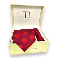 Cravate en soie à pois bordeaux pour homme |   Cravate en soie de luxe de créateur |   Fournisseur en gros de vêtements formels pour mariages, événements professionnels et fêtes