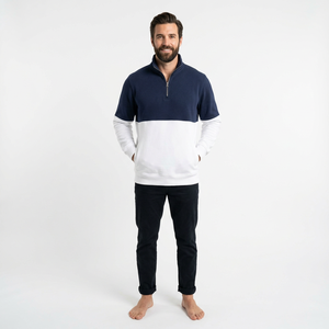 Sudadera con media cremallera al por mayor de fábrica, sudadera de forro polar de 350 g/m² con media cremallera, sudadera bordada estilo streetwear - Product Image 2