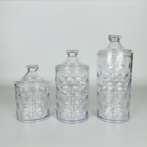 Pot à bonbons en plastique acrylique doré design à pois - Product Image 4