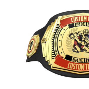 Cinturón de Campeonato de Lucha Libre con Texto y Diseño Personalizados, Cinturón Premium Dorado y Rojo para Competiciones, Torneos y Coleccionistas - Product Image 4