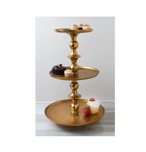 Ensemble de 3 supports à gâteau en aluminium, style moderne, nickel noir, élégants pour les hôtels, les fêtes, la décoration de table, la présentation. - Product Image 4