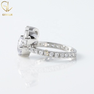 Mickey <b>Mouse</b> Engagement Ring, Round Cut Moissanite Three Stone Wedding Ring, <b>Mouse</b> Face Ring for Women - Product Image 6