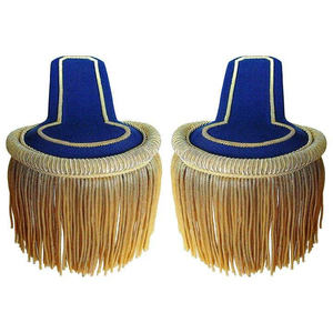 Custom <b>Fringe</b> Shoulder Badges Gold Bullion Wire Epaulettes Decorative Embroidered Boards for Marching Band Ceremonial Uniforms - Product Image 6