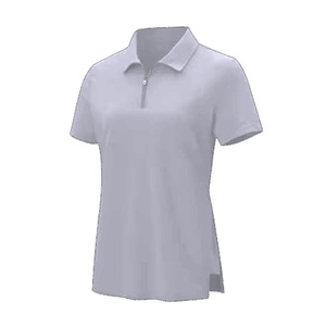 Polo de golf pour femme à col zippé, manches courtes, haut de sport athlétique, séchage rapide, évacuation de l'humidité, décontracté, fitness, tennis, personnalisable - Product Image 1