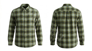 Chemise habillée en flanelle à carreaux personnalisée OEM ODM, manches longues, décontractée, à boutons, pour le travail, l'extérieur, le bureau, col classique - Product Image 4