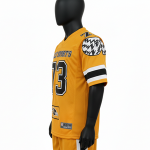 Maillot de football pour homme en polyester et tissu mesh, style panneau, broderie durable, logo personnalisé, t-shirt 100% coton pour homme, coupe ample, imprimé - Product Image 3