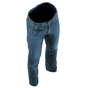 Jeans de mezclilla de corte recto ajustado al por mayor, cintura media, lavado a la piedra, algodón, estilo casual de otoño para hombre - Product Image 3