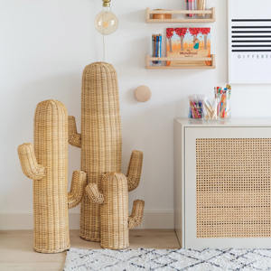 Ensemble de paniers décoratifs en rotin tressé à la main en forme de cactus, accessoires de décoration pour la maison, vente en gros, forme mignonne - Product Image 5