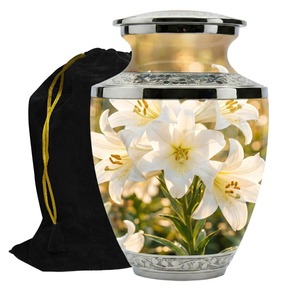 Urne funéraire White Lily pour cendres d'adultes – Urnes commémoratives 10 pouces - Product Image 2