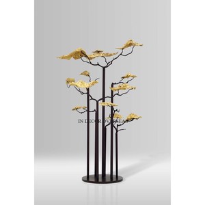 Ensemble de 2 sculptures en feuilles d'or de haute qualité, décoration de table, design artistique contemporain pour la maison et le salon d'hôtel - Product Image 2