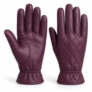Gants en similicuir plumé matelassés losanges pour l'hiver – Collection de vente en gros pour fournisseurs d'accessoires personnalisés et boutiques de détail - Product Image 1