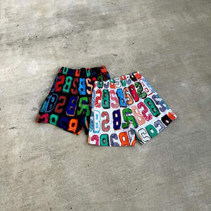 Short de basket-ball à imprimé graphique personnalisé pour hommes Short de sport de plage respirant à motif solide à la mode - Product Image 5