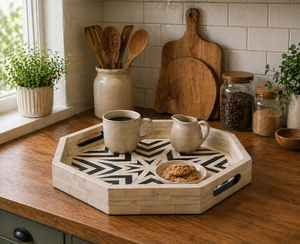 Elegant Serving, Display, and Decorative Applications High End Artisan Bone Inlay Tray for Premium Interior Decoration and <b>Home</b> - Product Image 5