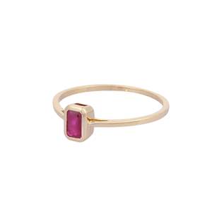 14K White Gold Natural Ruby Solitaire Wedding Ring Resizable Pear Cut Statement Ring - Product Image 3