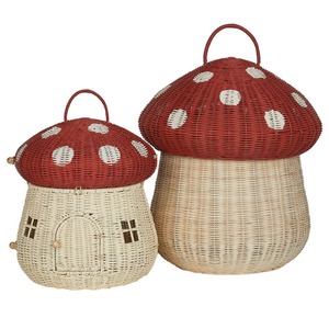 ตะกร้าใส่เห็ดสีแดงแบบเปิดครึ่ง ตะกร้าเก็บของทำมือ ขายส่ง เป็นมิตรกับสิ่งแวดล้อม ผลิตในเวียดนาม พร้อมส่ง - Product Image 3