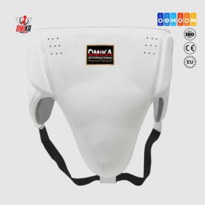 Protège-entrejambe de boxe OMIKA INTERNATIONAL Pro - Unisexe, en cuir résistant aux chocs, mousse haute densité, protection personnalisable avec logo - Product Image 1