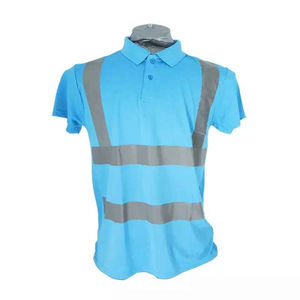 เสื้อโปโลป้องกันความปลอดภัยแบบสะท้อนแสงสีน้ำเงินสำหรับทุกเพศทุกวัย ป้องกันลม ทนทาน เหมาะสำหรับงานหนัก แขนสั้น ผ้าฝ้าย ใช้เป็นเครื่องแบบ - Product Image 1