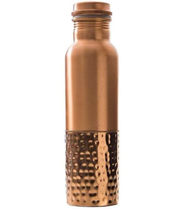 Botella de Agua de Cobre Martillada a Mano con Patrón de Hoyuelos, Frasco sin Juntas con Tapa Hermética, para Salud Ayurvédica y Yoga - Product Image 6