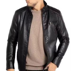 Chaqueta de cuero casual para hombre con cierre de cremallera |   Chaqueta de Cuero Estilo Urbano con Bolsillos |   Chaqueta Transpirable y Cómoda - Product Image 6