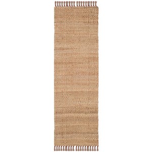 Tapis tressé artisanal en jute 100% naturelle, antidérapant, réversible, adapté aux animaux domestiques, style oriental, grand format - Product Image 1