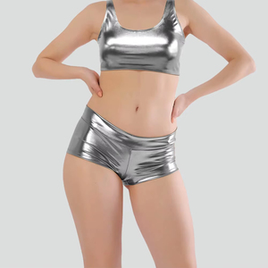 Shorts Métalliques Brillants Taille Haute pour Femme – Idéal pour la Danse Jazz, Pole Dance, Festivals, Soirées et Clubs - Product Image 1