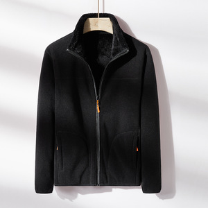 เสื้อแจ็คเก็ตขนแกะคอตั้งสำหรับผู้ชายลายโลโก้แบบกำหนดเองสำหรับฤดูหนาว เสื้อโค้ทลำลองอุ่นสบายพร้อมกระเป๋าซิปสำหรับกิจกรรมกลางแจ้ง - Product Image 3