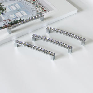 Contemporary Zinc Alloy Rectangle Cabinet Handle <b>Crystal</b> Acrylic Inlay Durable Kitchen Drawer Bedroom Bathroom Furniture - Product Image 2