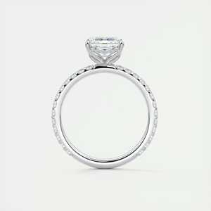 Bague de fiançailles en or blanc 14 carats avec diamant de laboratoire taille poire de 2,50 carats, sertie de pierres latérales rondes - Product Image 1