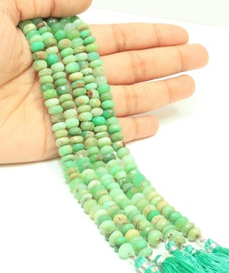 Chrysoprase Rondelle Shape, cuentas de piedras preciosas sueltas lisas, fabricación de joyas, collar, pulsera, precio al por mayor por hebra, calidad natural - Product Image 2