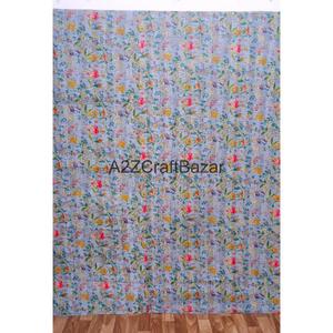 Manta Vintage Acolchada a Mano de Algodón Orgánico Ecológico con Estampado Floral de Estilo Indio para Mayoristas, Colcha Kantha Hecha a Mano para el Hogar - Product Image 6